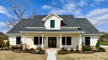 craftsman house in black and white