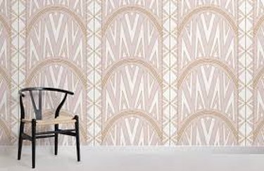 Pink Art Deco Wallpaper Mural inspired by the Chrysler Building