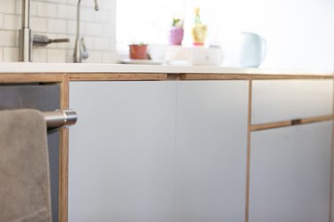 close up of kitchen cabinets