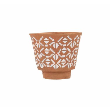 Wayfair terracotta and white pattern pot planter