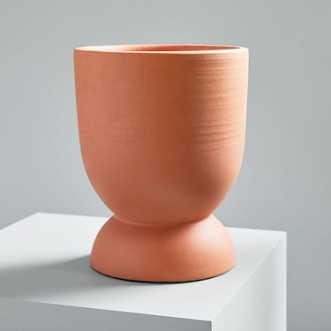 Round decorative terracotta planter