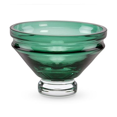 green glass bowl