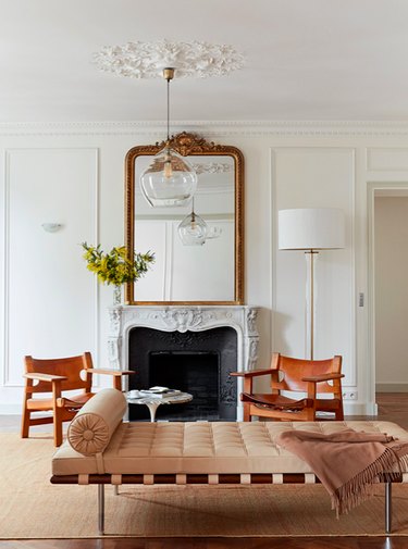 crown molding and trim ideas in Paris apartment