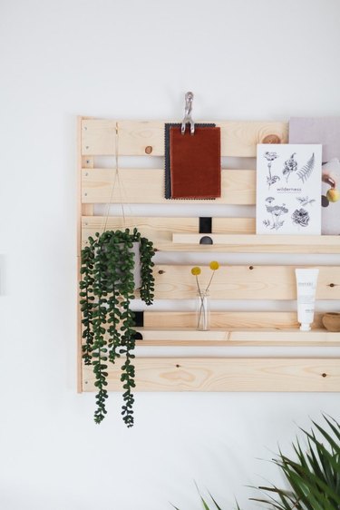 Turn IKEA decor into a wall-mounted shelving unit