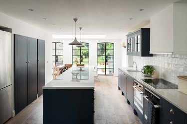 a perfectly airy color palette in London kitchen