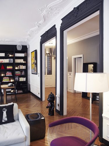 crown molding and trim ideas in Paris apartment