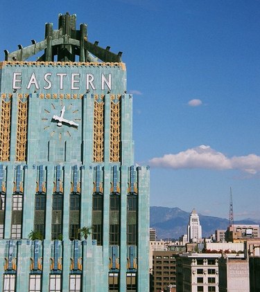 photograph of art deco style eastern building in los angeles