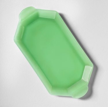 green glass platter