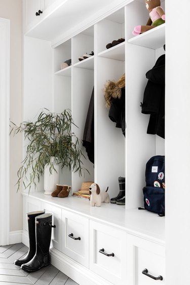 storage closet in entryway