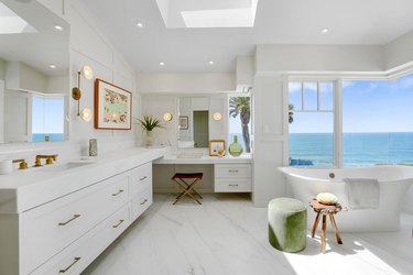 Luxury L-shape vanity with ocean views