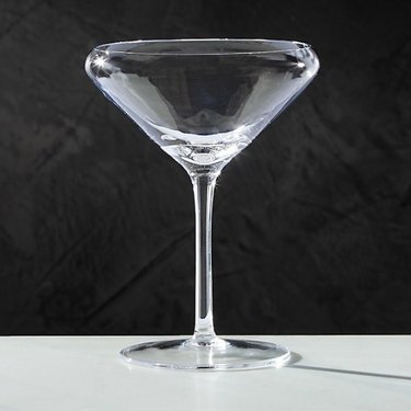 glass martini glasses with curved rim