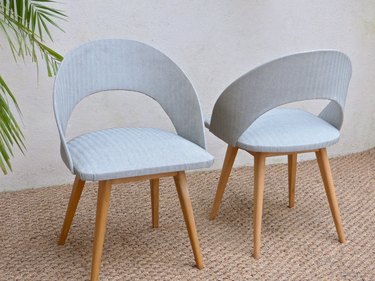 Pair of blue midcentury chairs