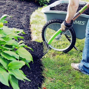 Installing garden mulch