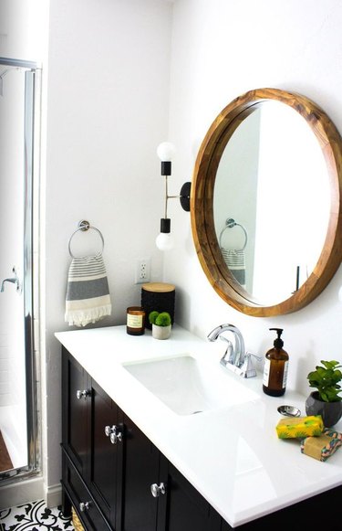 bathroom wall lighting idea in small bathroom