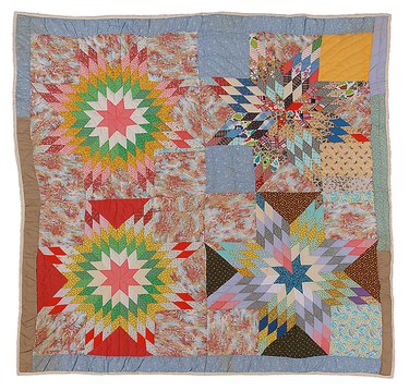 quilt in Gee's Bend style in various colors