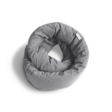 gray infinity travel pillow and scarf