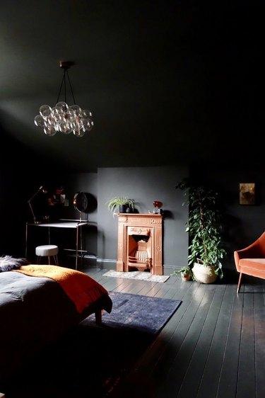 color meaning in black bedroom with black ceiling