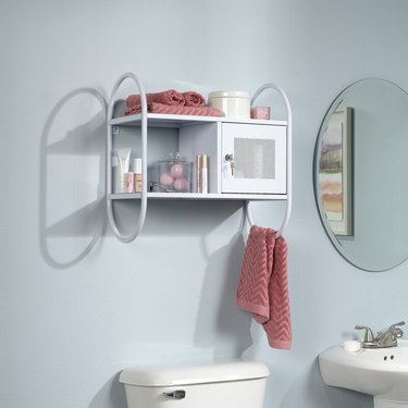 wall mounted over the toilet cabinet with towel rack