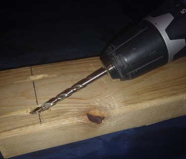 Drilling a pocket hole without a jig.