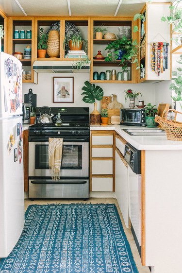 small rented bohemian kitchen makeover