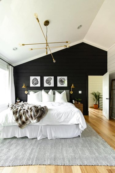 black and white rustic bedroom