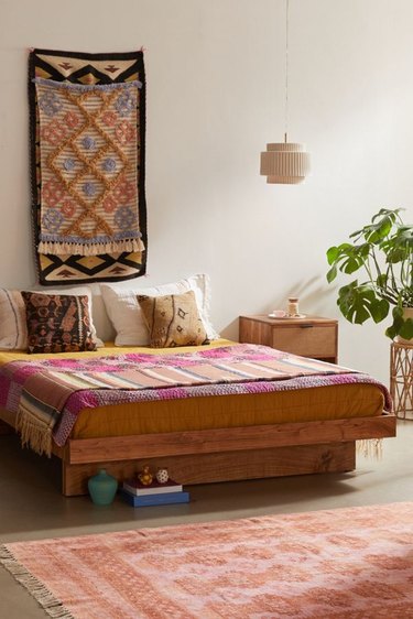 bohemian wood bed