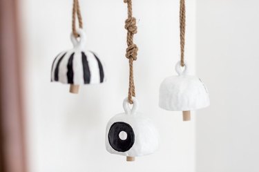 Black and white clay bells