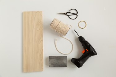 DIY Hanging Wall Shelf supplies