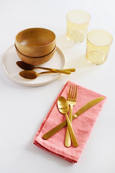 Pink table linens