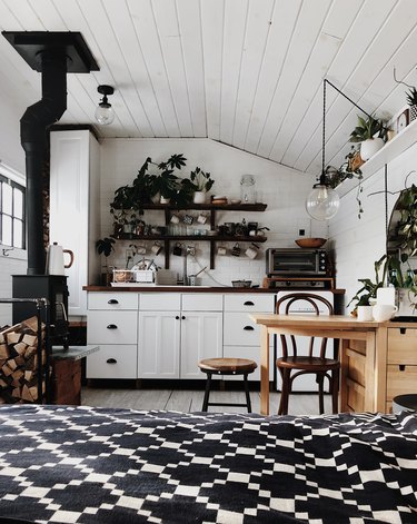 bohemian kitchen with hint of industrial