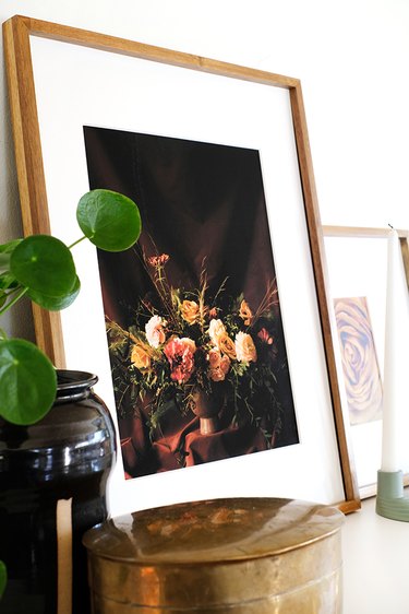 Framed floral print.