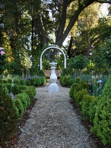 Armillary sphere on pedestal.