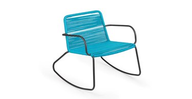 aqua-colored rocking chair
