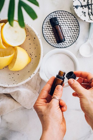 Combining sea salt and essential oils for lemon air fresheners