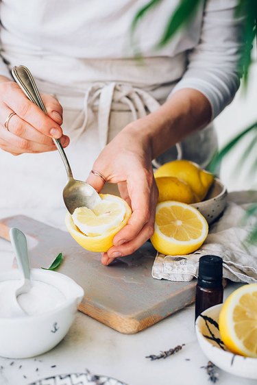 hollowing out lemons for air fresheners