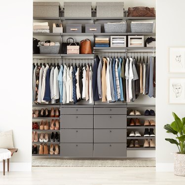 reach-in closet with drawer storage