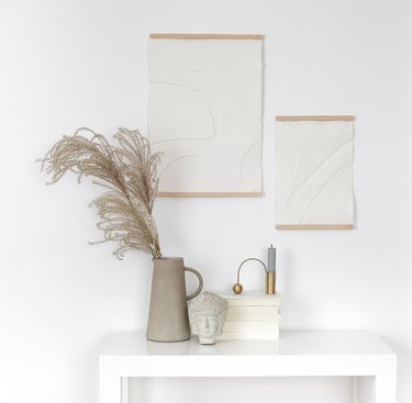 DIY minimalist art with white on white paper art