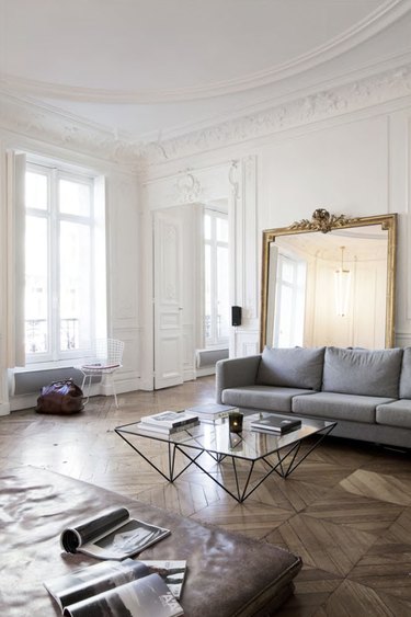 crown molding and trim ideas in Paris apartment