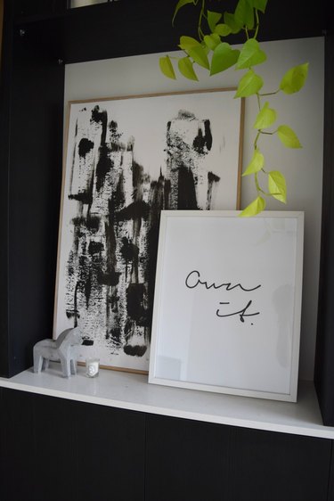 DIY minimalist art with black and white abstract