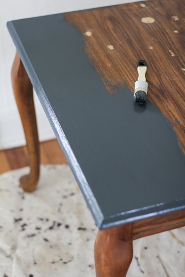 Chalk painting an old end table