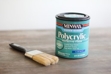 Can of clear polycrylic topcoat