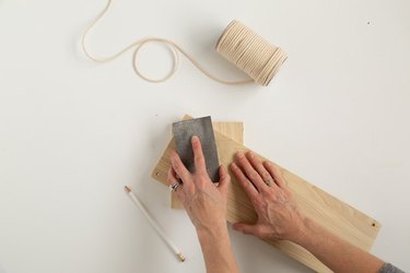 overhead shot of person working on a DIY project