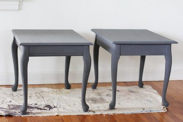 Two end tables painted with chalk paint