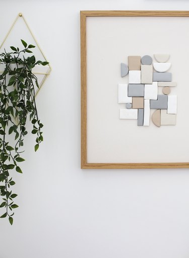 DIY minimalist art with 3D shapes in muted colors