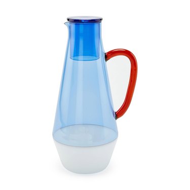 two tone tinted glass pitcher