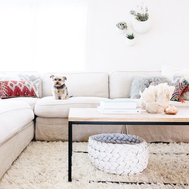 white living room by professional organizer Jen Robin