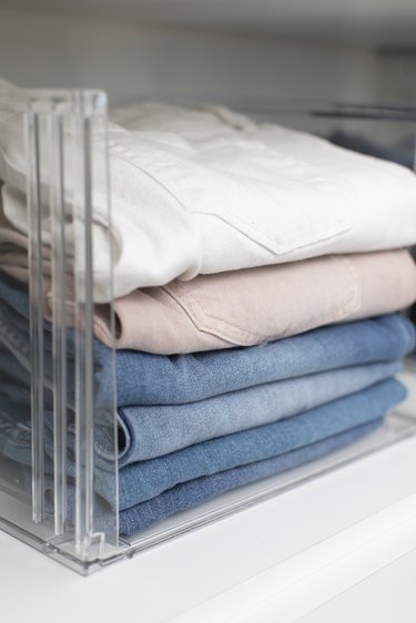 folded jeans in closet by professional organizer Jen Robin