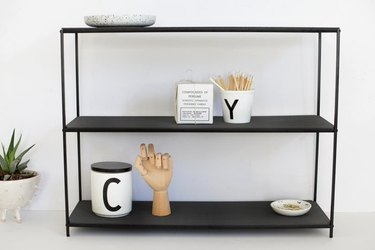 IKEA tray stand console table in black.