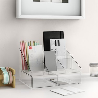 clear desk organizer with drawer
