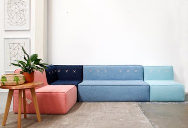 Australian brand Koskela modular sofa in pink and blue